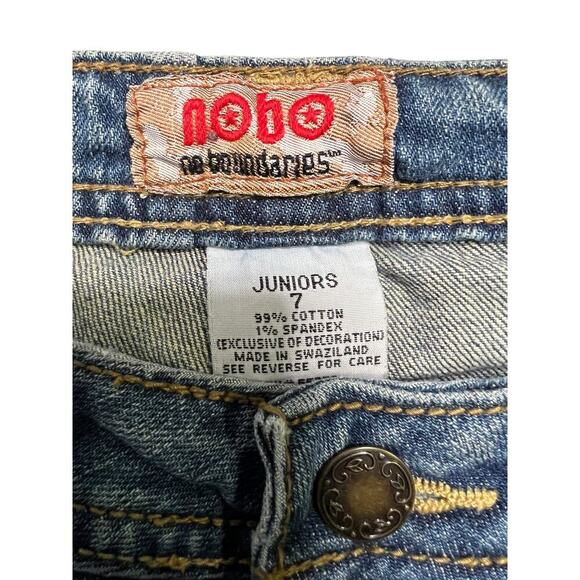 Vintage Y2K NoBo No Boundaries Low‎ Rise Flared Denim Jeans - size 7 Juniors - Picture 4 of 8